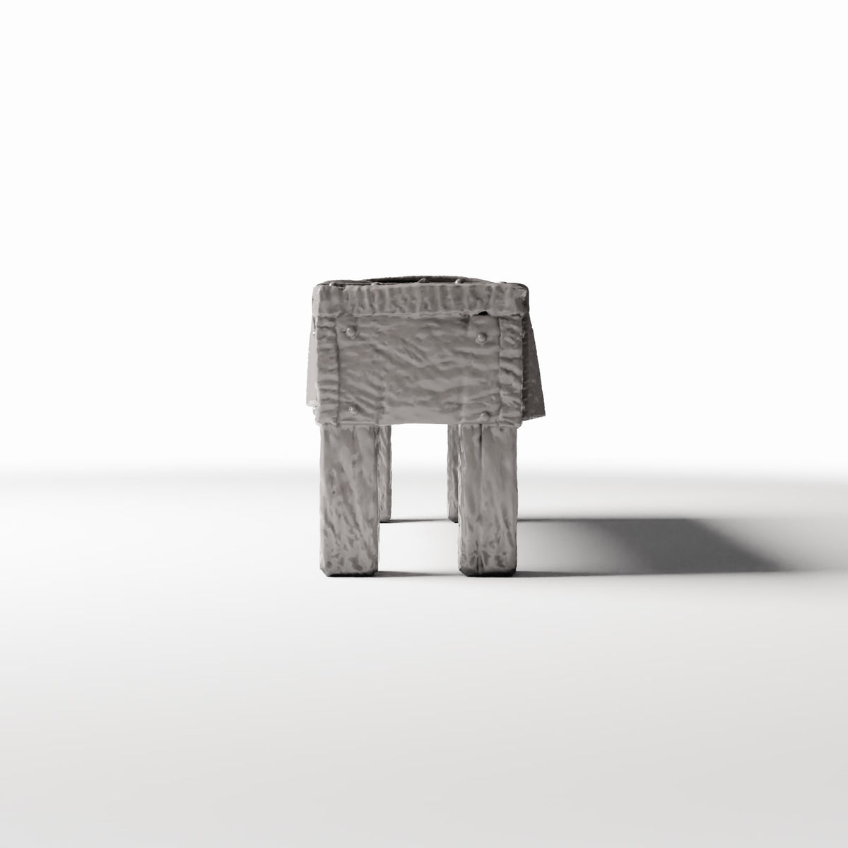 Photo produit pour diorama et modélisme 2 : Cuisine de diorama : table rustique en bois avec tissu (Ref. 1505D)