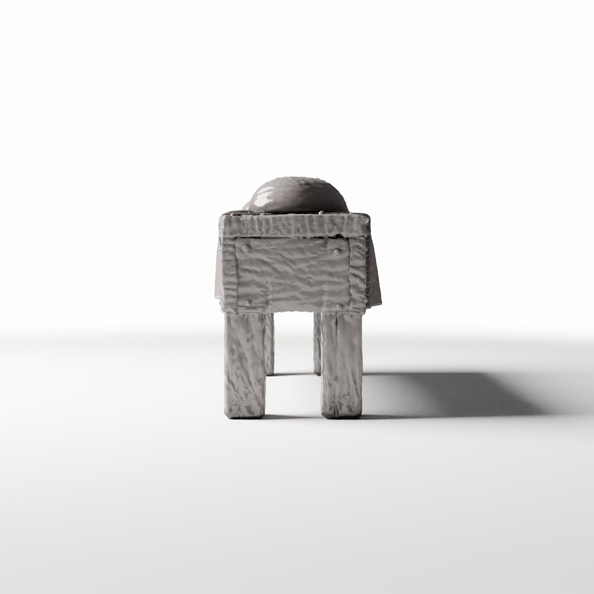Photo produit pour diorama et modélisme 2 : Cuisine de diorama : table miniature rustique avec pain (Ref. 1506D)
