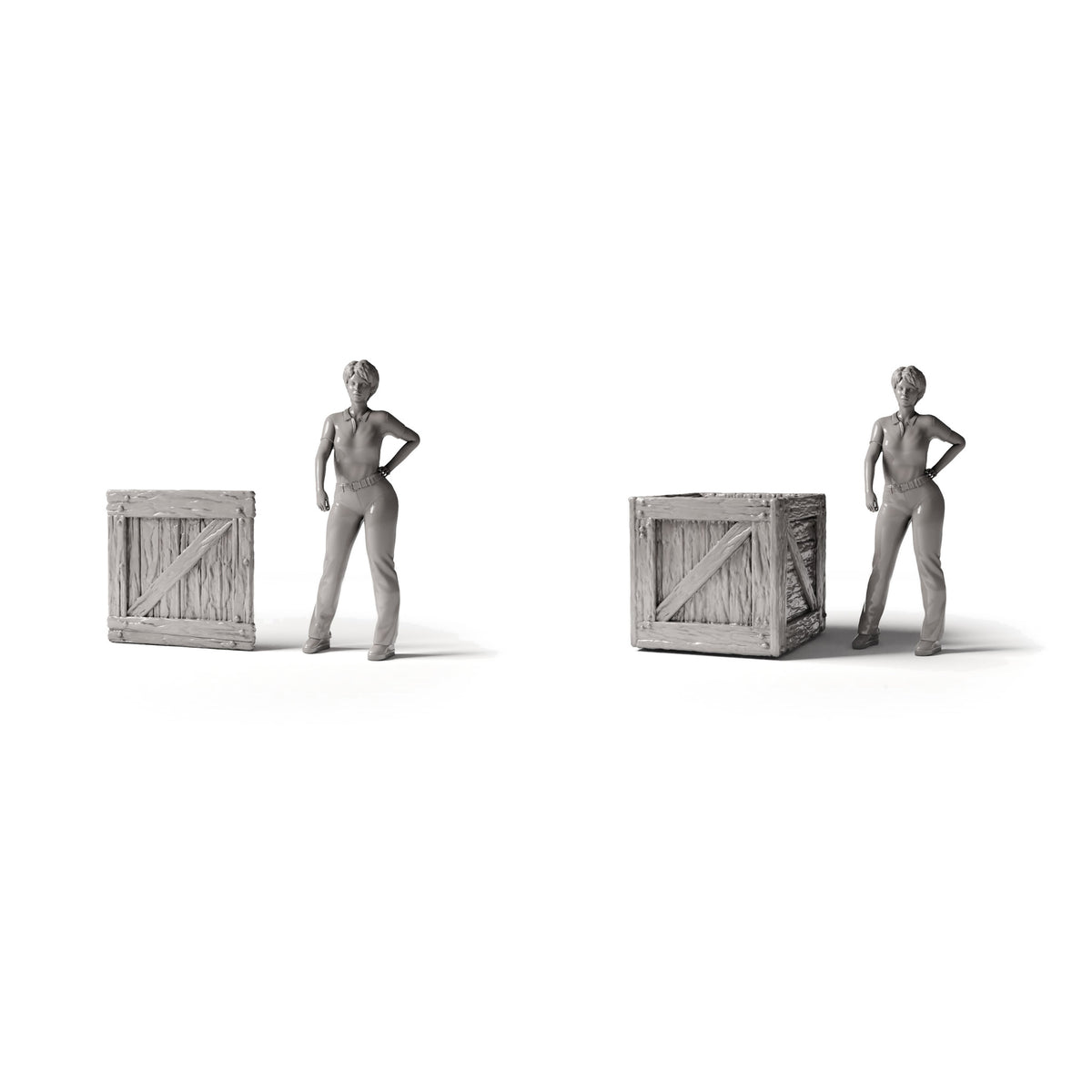 Photo produit pour diorama et modélisme 1 : Stockage pour diorama : caisse en bois avec couvercle - caisse miniature (Ref. 1515D)