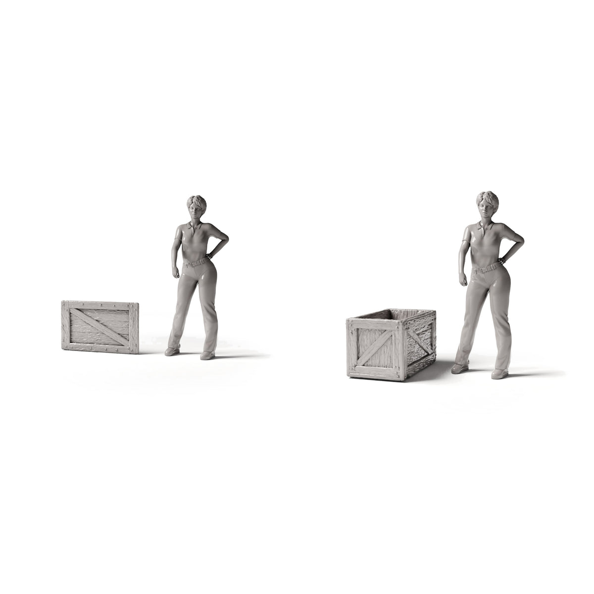Photo produit pour diorama et modélisme 1 : Accessoires de diorama : caisse miniature avec couvercle amovible (Ref. 1520D)