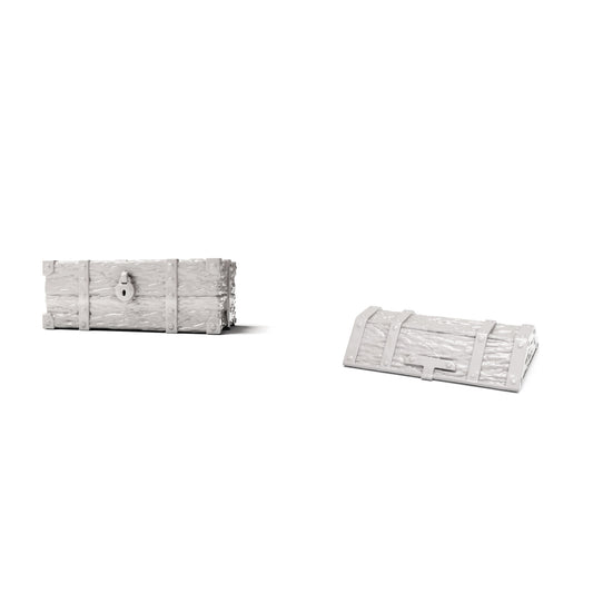 Photo produit pour diorama et modélisme 0 : Accessoire de stockage pour diorama : coffre au trésor ouvert, moyen (Ref. 1522D)