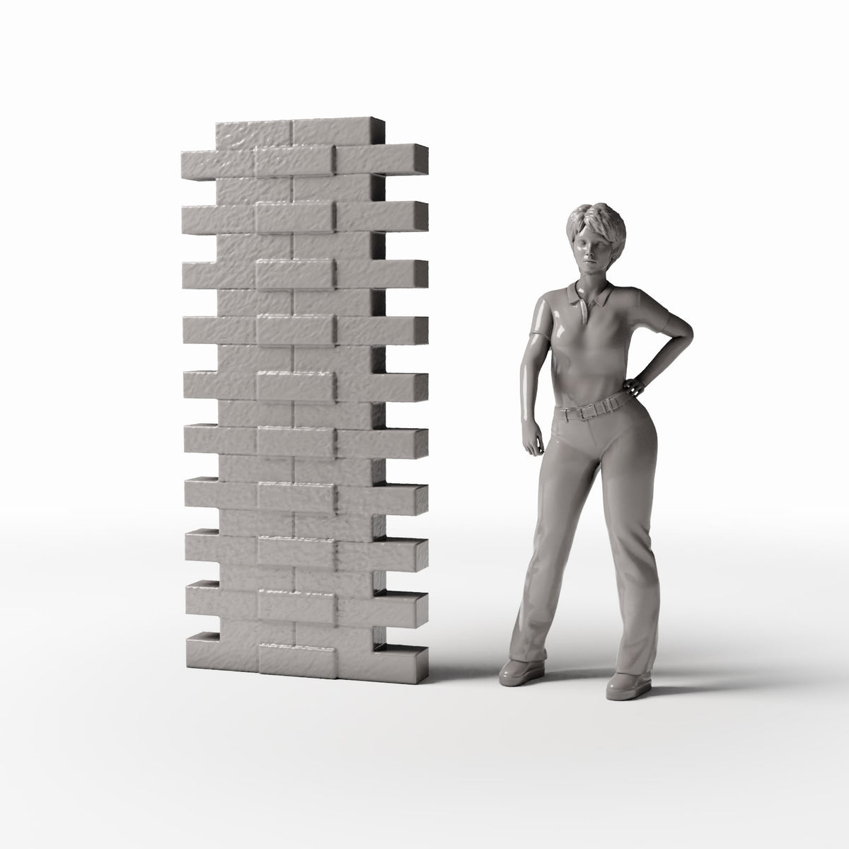 Photo produit pour diorama et modélisme 1 : Détail de bâtiment pour diorama : section de mur en briques endommagée (Ref. 1623D)