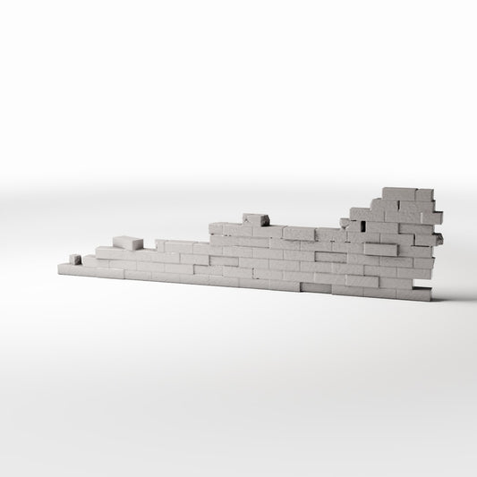 Photo produit pour diorama et modélisme 0 : Bâtiment de diorama : mur de briques endommagé, élément de bâtiment (Ref. 1625D)