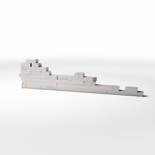 Photo produit pour diorama et modélisme 0 : Architecture de diorama : mur en briques endommagé comme détail de bâtiment (Ref. 1628D)