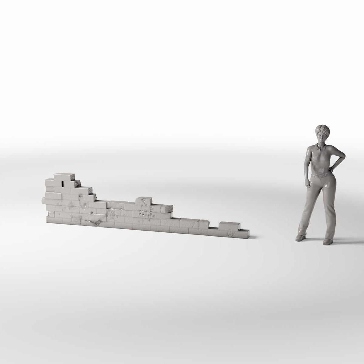 Diorama Modellbau Produktfoto 1: Diorama Militär: Beschädigte Ziegelmauer als Feldbefestigung (Ref. 1632D)