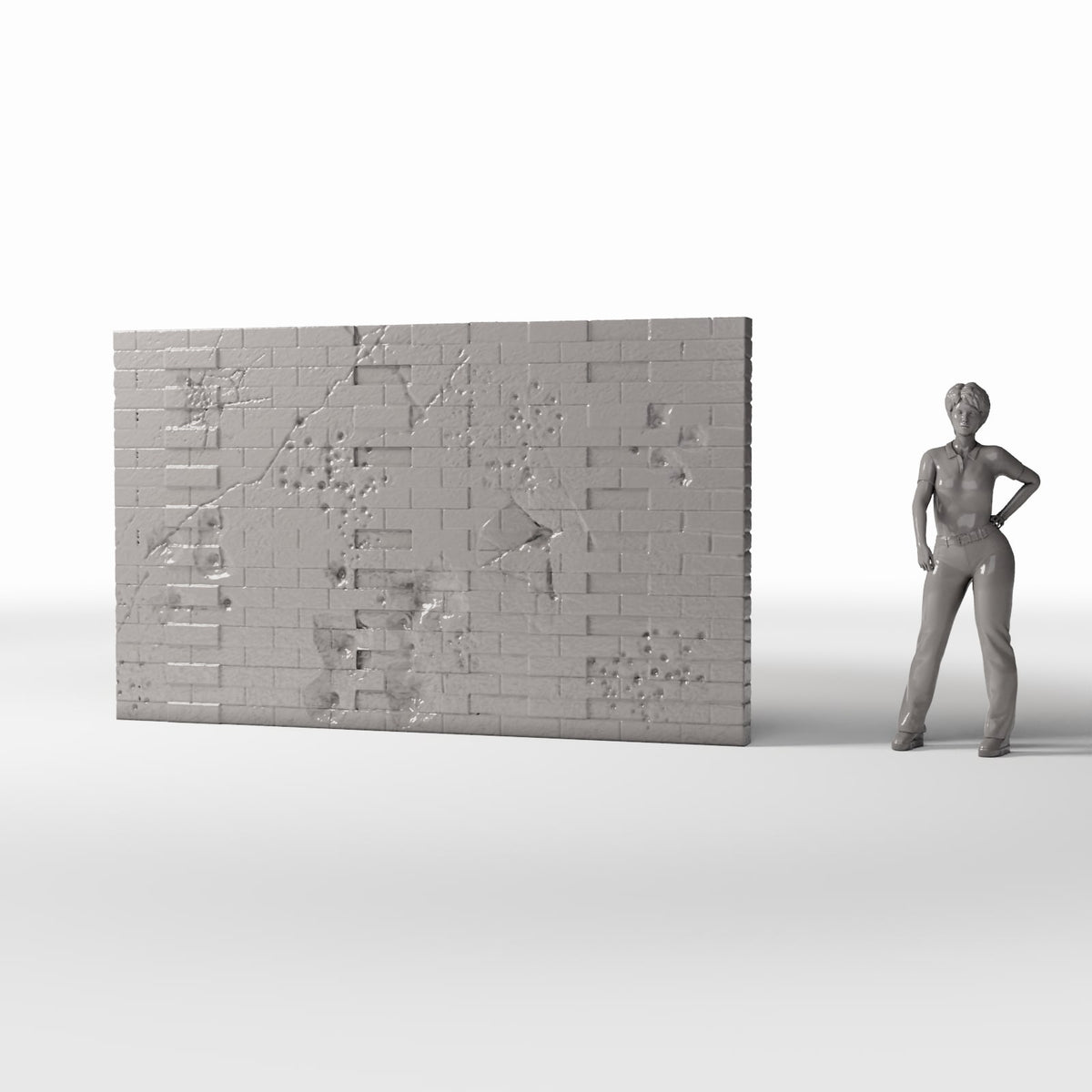 Diorama Modellbau Produktfoto 1: Diorama Militär: Beschädigte Ziegelwand mit Einschusslöchern (Ref. 1634D)