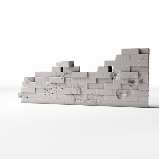 Photo produit pour diorama et modélisme 0 : Diorama militaire : mur de briques endommagé avec meurtrières (Ref. 1635D)