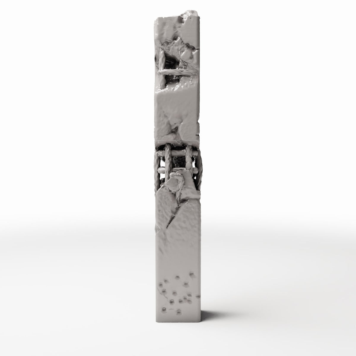 Photo produit pour diorama et modélisme 2 : Détail de bâtiment pour diorama : pilier endommagé avec armatures apparentes (Ref. 1649D)