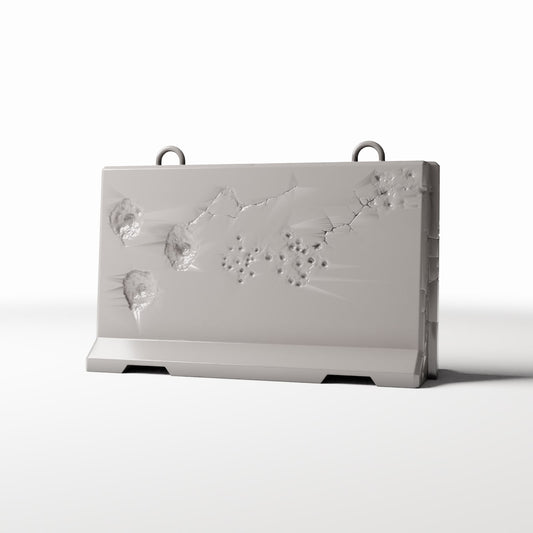 Photo produit pour diorama et modélisme 0 : Diorama militaire : barrière en béton type C avec anneaux de levage (Ref. 1665D)