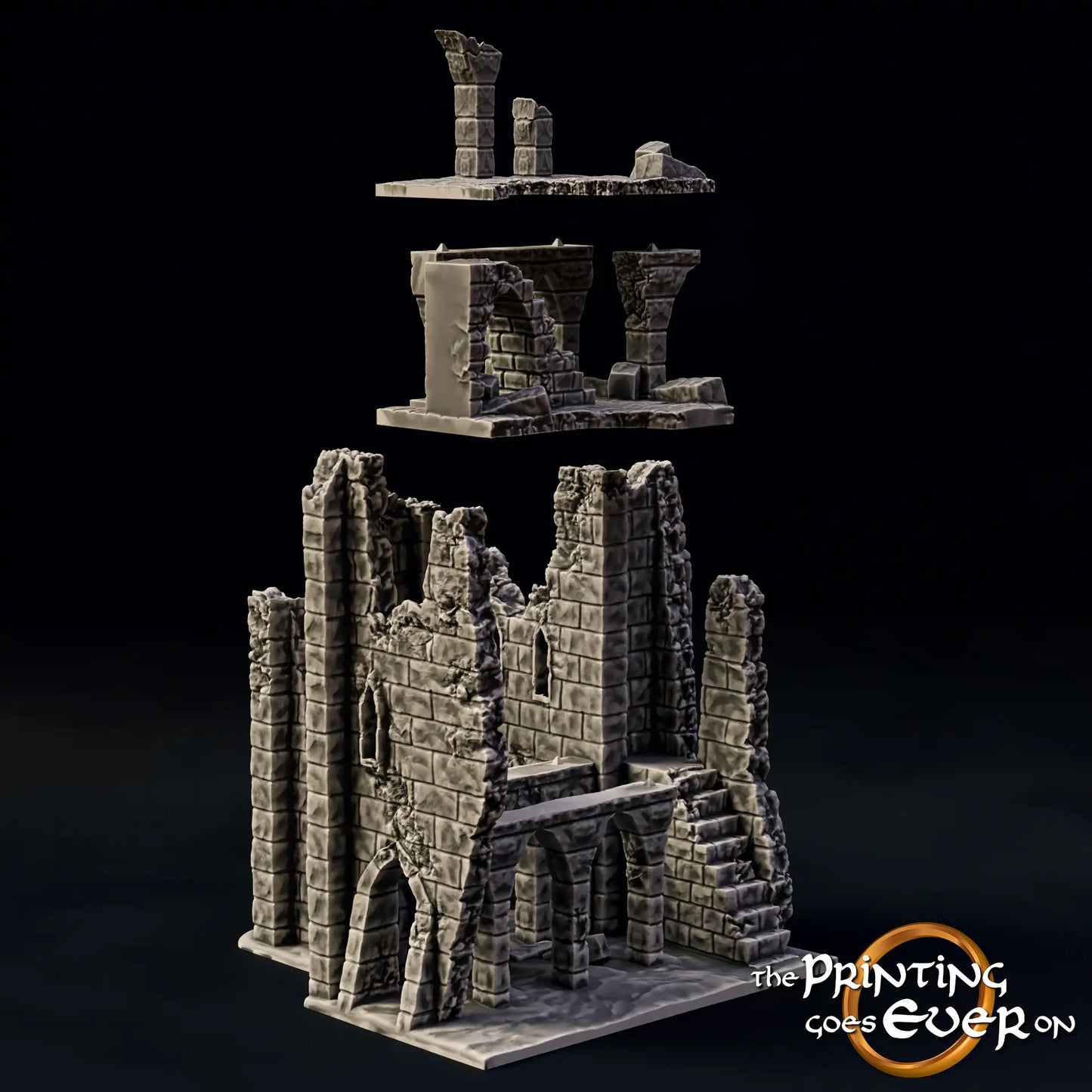 Photo produit Tabletop 28mm The Printing Goes Ever On (TPGEO) 0 : Ruine E - Débris d'une ville médiévale - Maison détruite