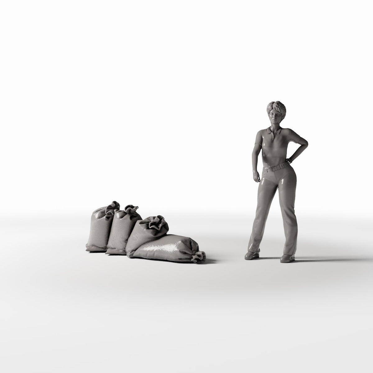 Photo produit pour diorama et modélisme 1 : Accessoires de diorama : sacs de céréales miniatures (Ref. 1750D)