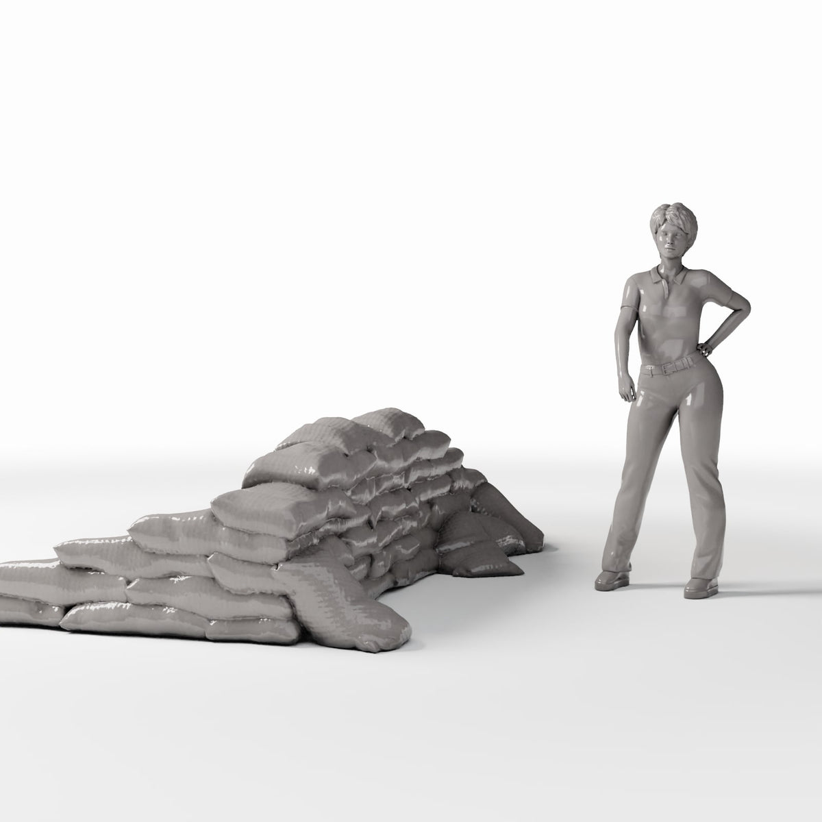Diorama Modellbau Produktfoto 1: Diorama Militär: Sandsackstellung als Verteidigungsstellung (Ref. 1779D)