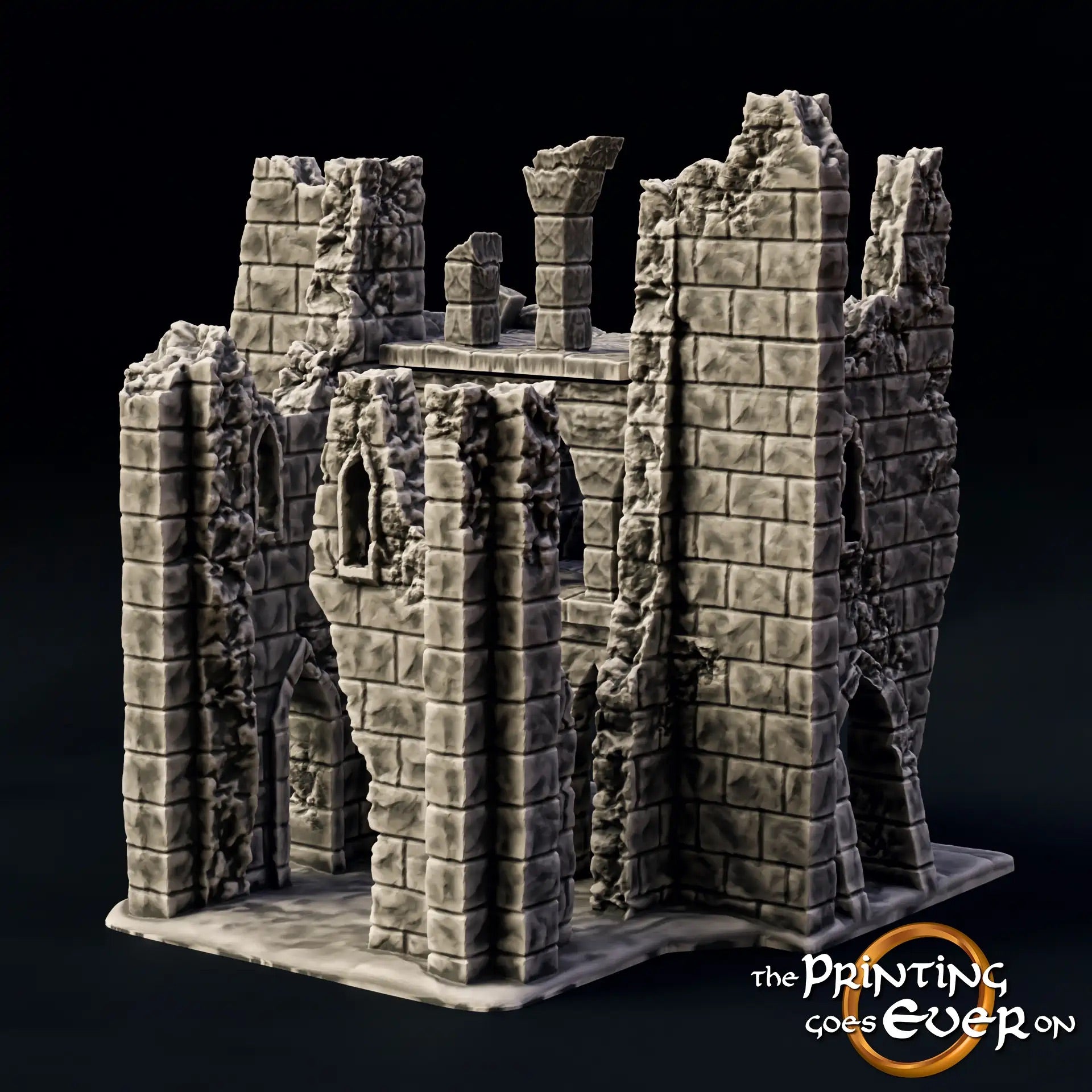 Photo produit Tabletop 28mm The Printing Goes Ever On (TPGEO) 0 : Ruine E - Débris d'une ville médiévale - Maison détruite