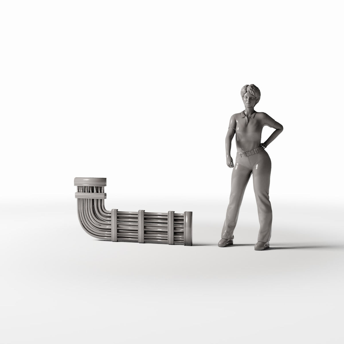 Photo produit pour diorama et modélisme 1 : Détail de bâtiment pour diorama : câble mural avec boîte de raccordement (Ref. 1800D)