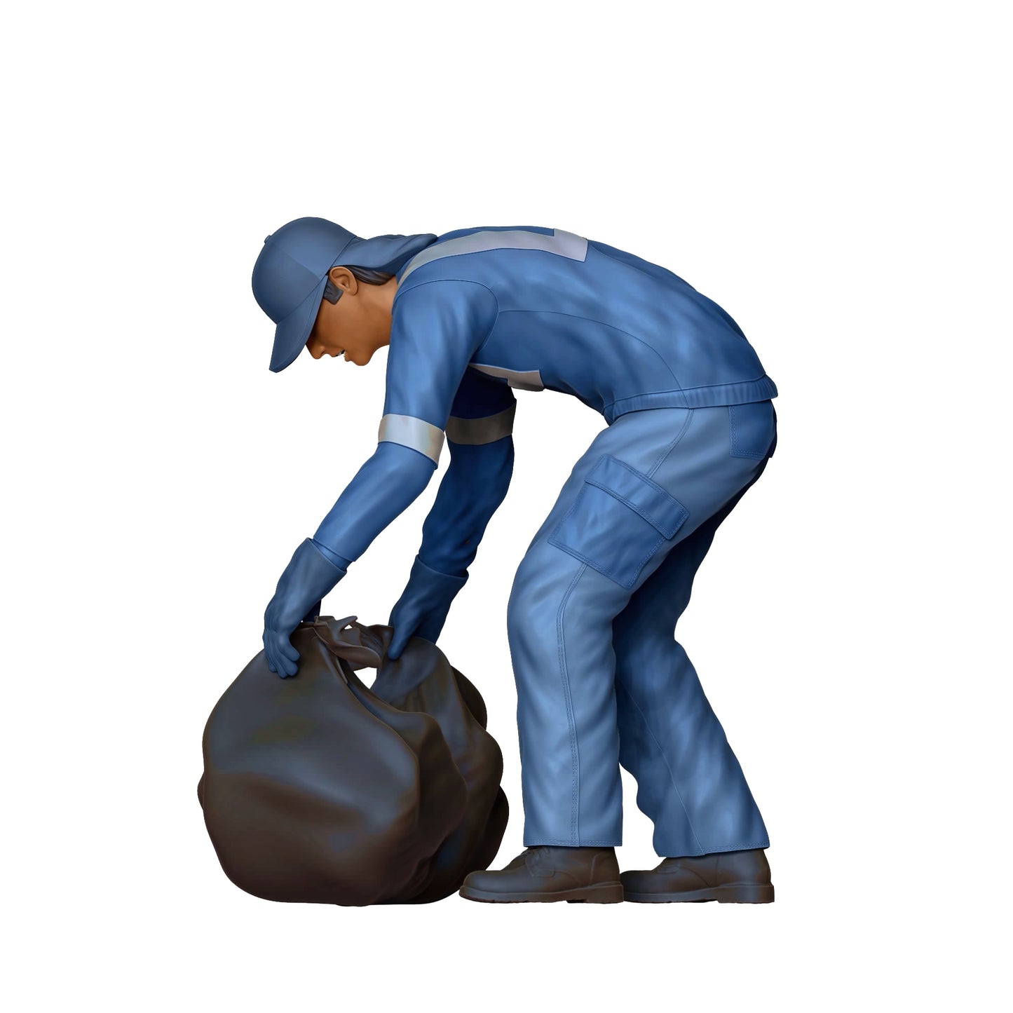 Photo du produit diorama et modélisme figurine miniature : Équipe de collecte des déchets - Éboueur avec sac à ordures 1