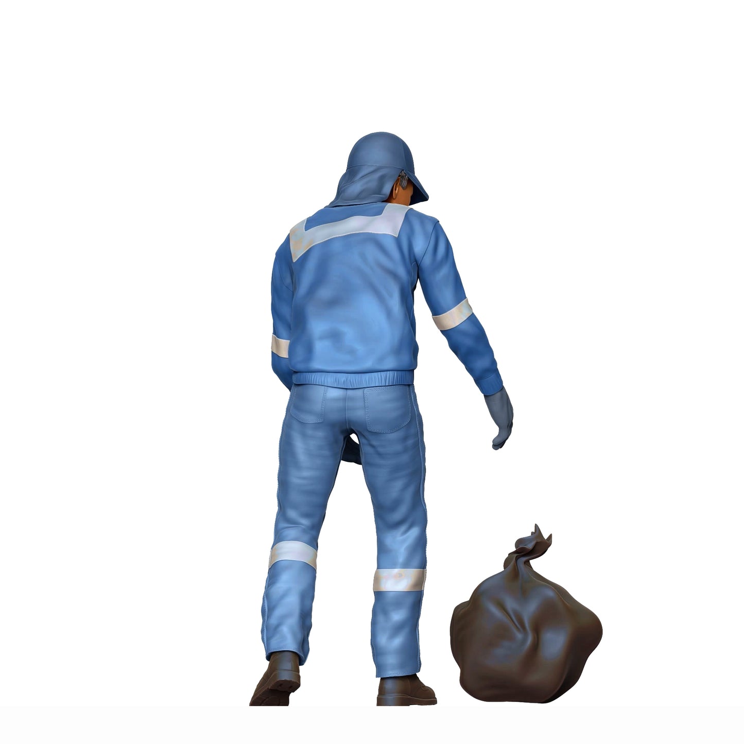 Photo du produit Diorama et modélisme Figurine miniature : Équipe de collecte des déchets - Éboueur avec sac à ordures 2