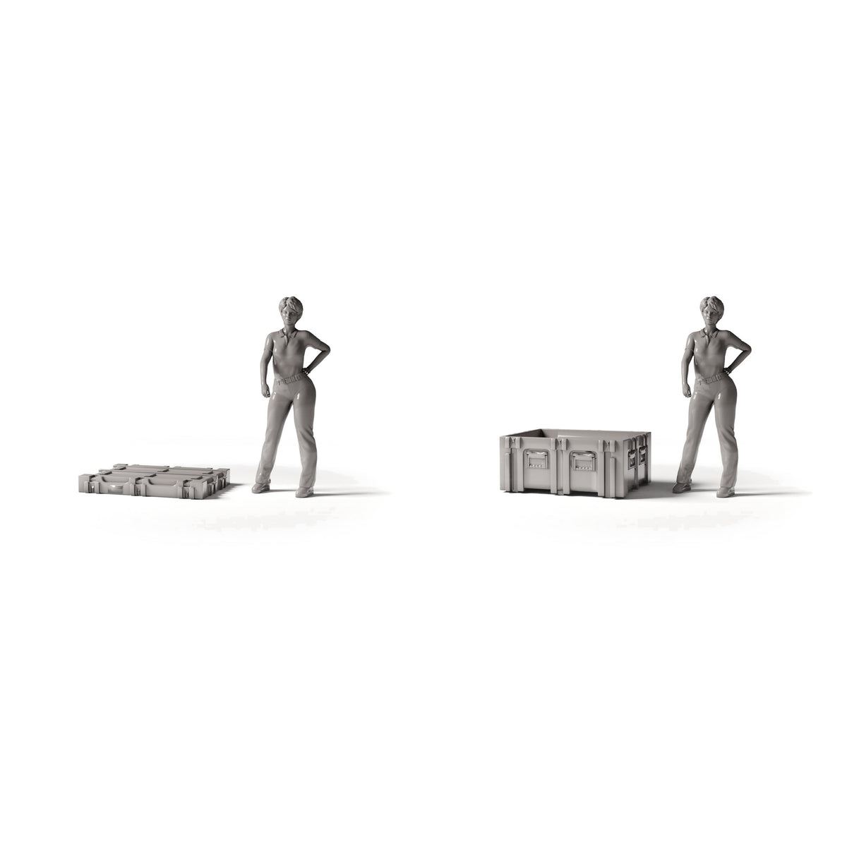 Diorama Modellbau Produktfoto 1: Diorama Lager: Militär-Transportkiste als Miniaturkiste (Ref. 1913D)