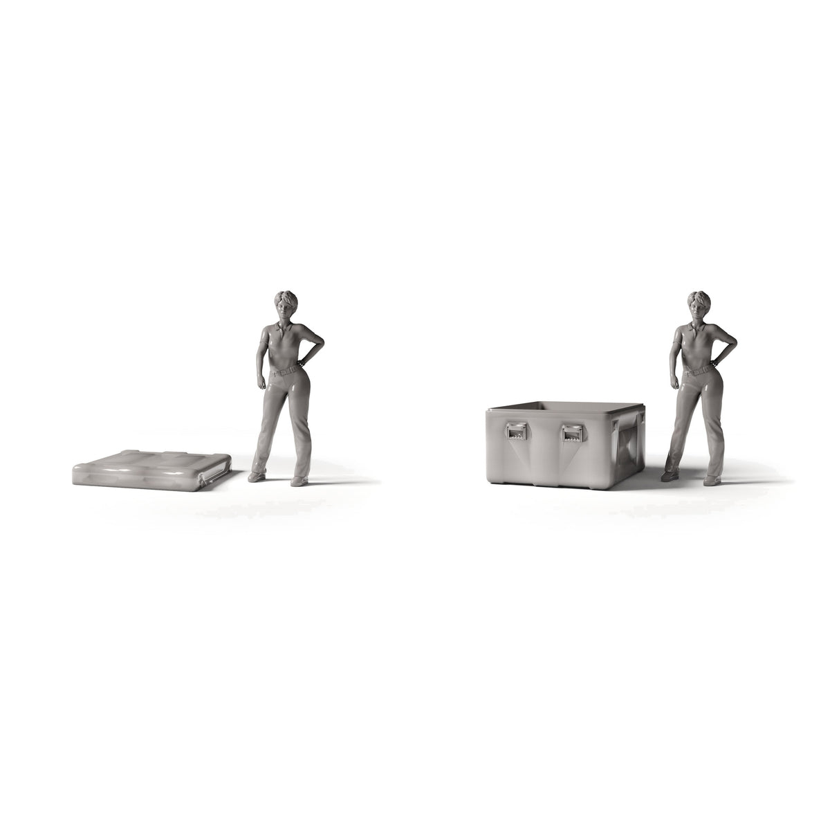 Photo produit pour diorama et modélisme 1 : Accessoires de diorama : caisse militaire miniature avec couvercle (Ref. 1915D)