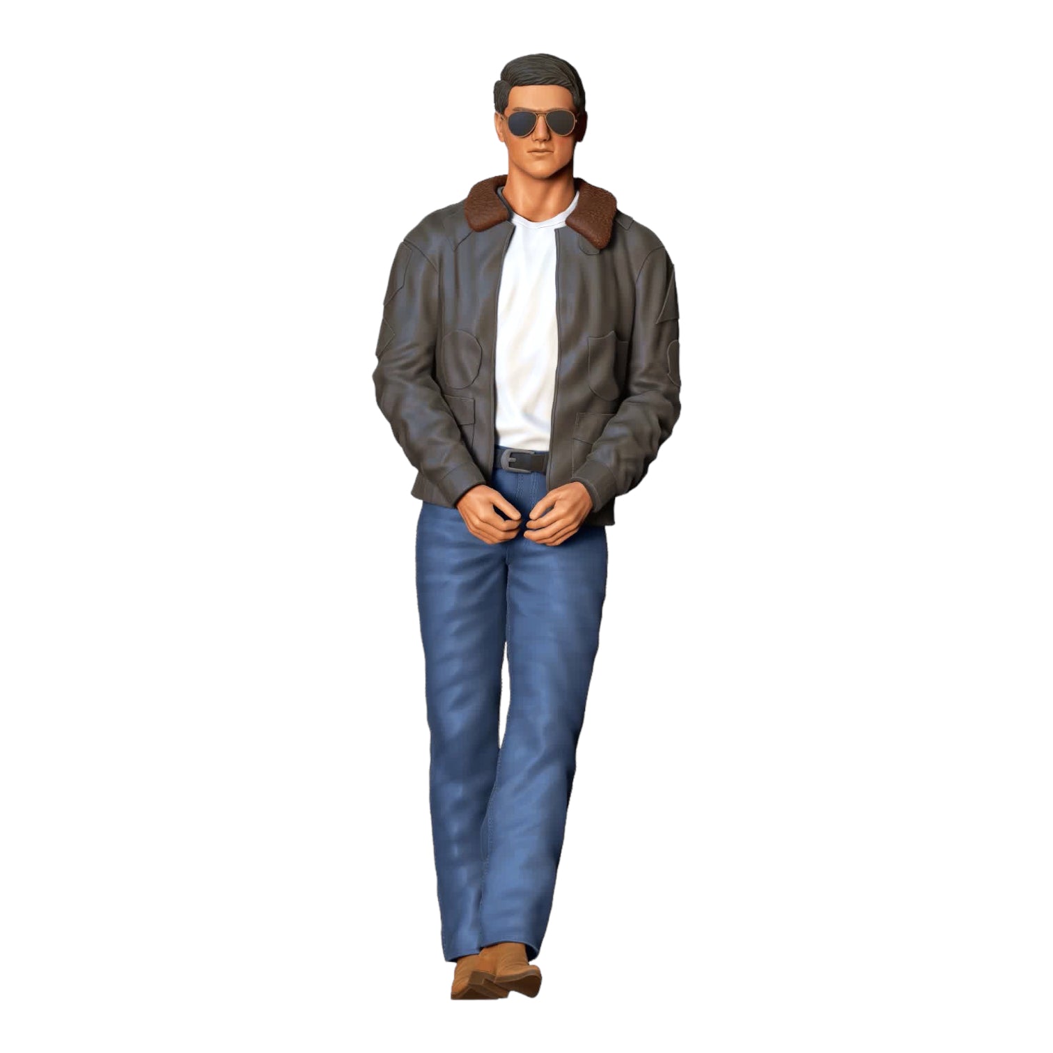 Photo du produit Diorama et modélisme Figurine miniature : Pilote - Homme avec lunettes de soleil et veste en cuir