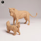 Photo de produit Figurine animale Diorama, modélisme : 0 : Figurines d'animaux sauvages : Lionne en lutte avec un ratel (Réf 25_08_01)