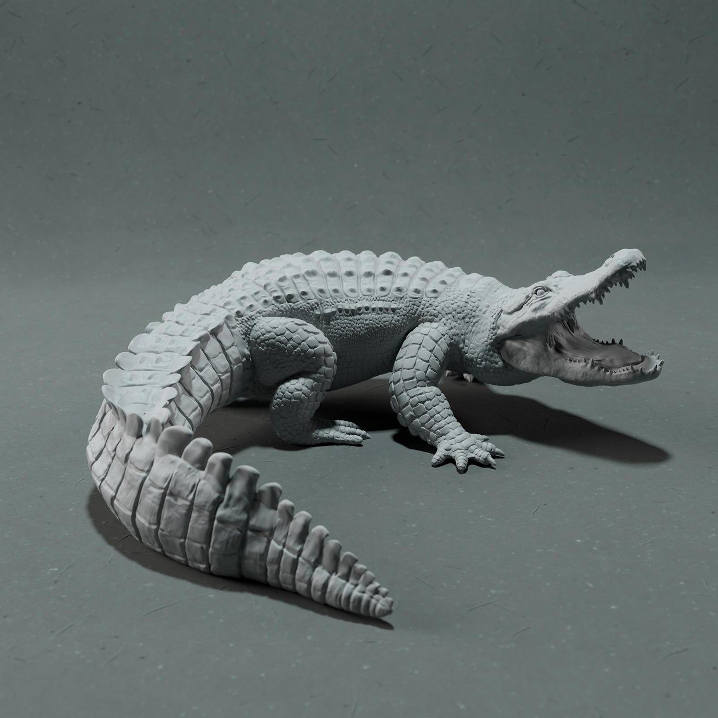 Photo de produit Figurine animale Diorama, Modélisme : 0 : Figurine d'animal sauvage : Alligator américain – Pose d'attaque (Ref 01_01_78)