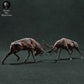 Photo de produit Figurine animale diorama, modélisme : 0 : Figurine de faune : cerfs rouges en combat – diorama de combat de cerfs (Réf 01_01_71)