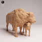 Photo de produit Figurine animale diorama, modélisme : 0 : Figurine de faune : Bison américain – Vache et veau (Ref 25_09_10)