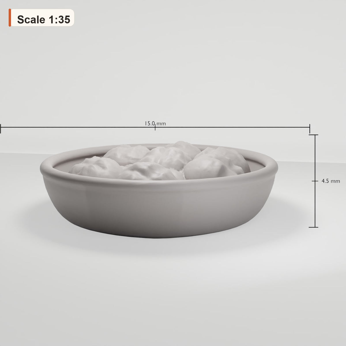 Diorama Modellbau Produktfoto 1: Diorama Küche & Tafel: Keramikschale mit Brot (Ref. 203D)