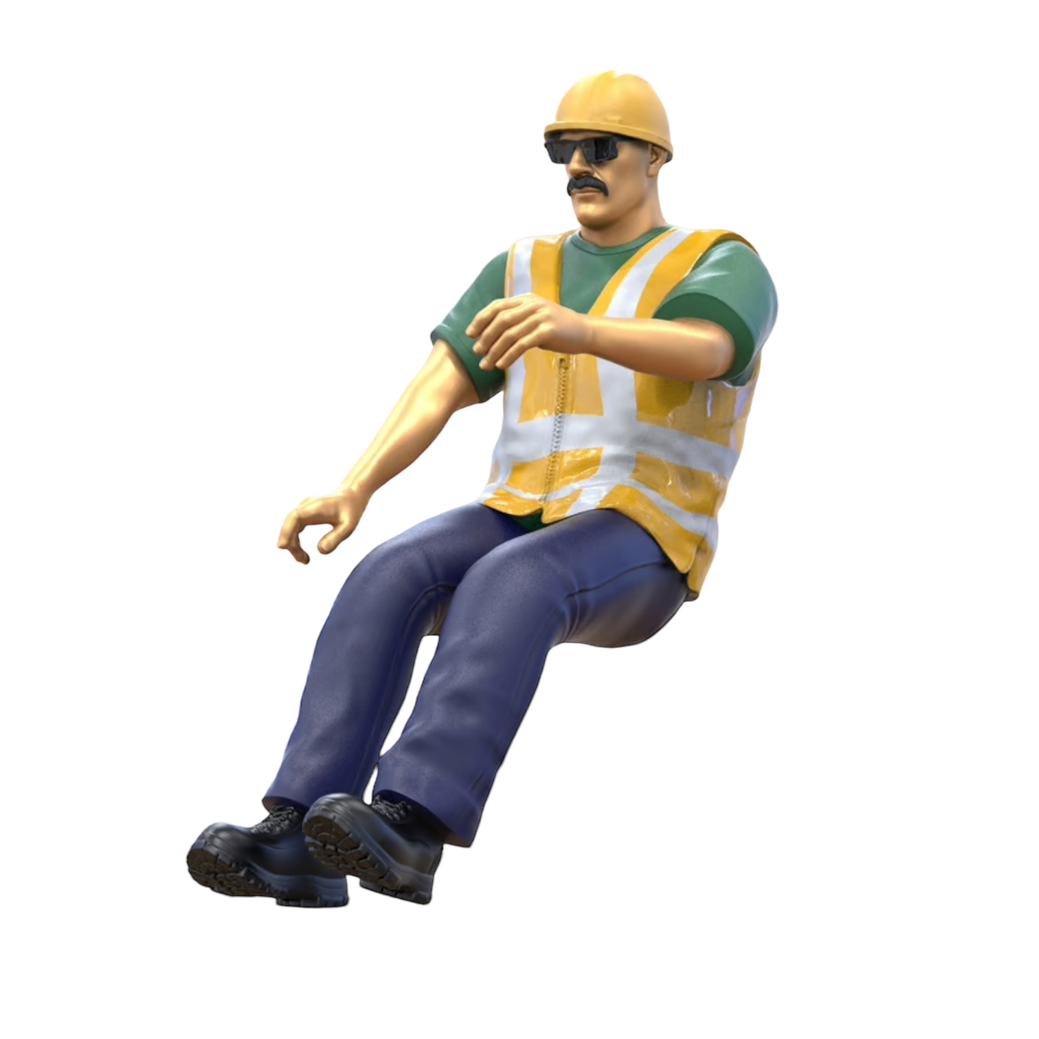 Photo du produit 0 : Conducteur de chantier - Avec casque et lunettes de soleil - Dans le véhicule