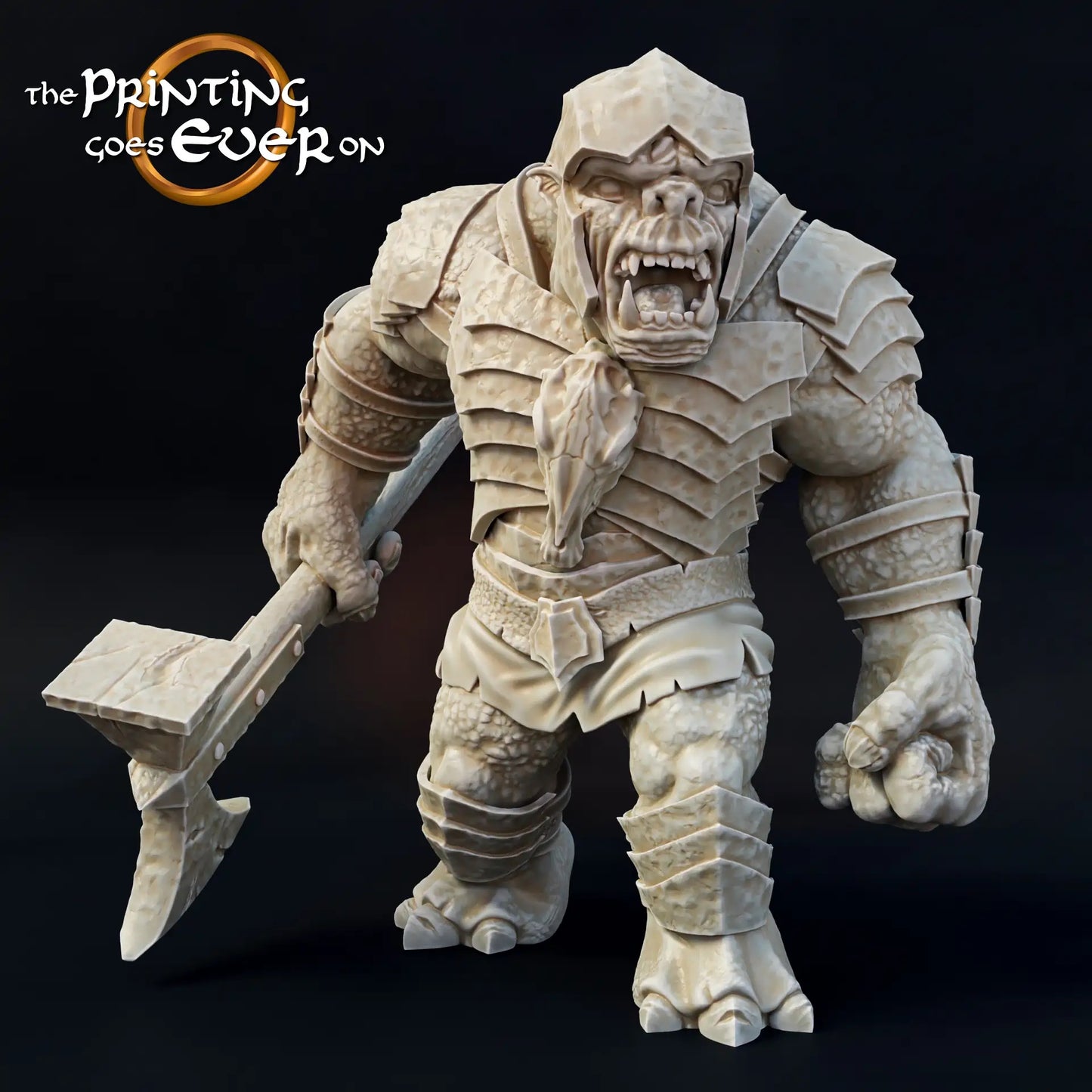 Photo du produit Tabletop 28mm The Printing Goes Ever On (TPGEO) 0 : Troll avec marteau : Bête de guerre du Mal - Grande créature/Monstre