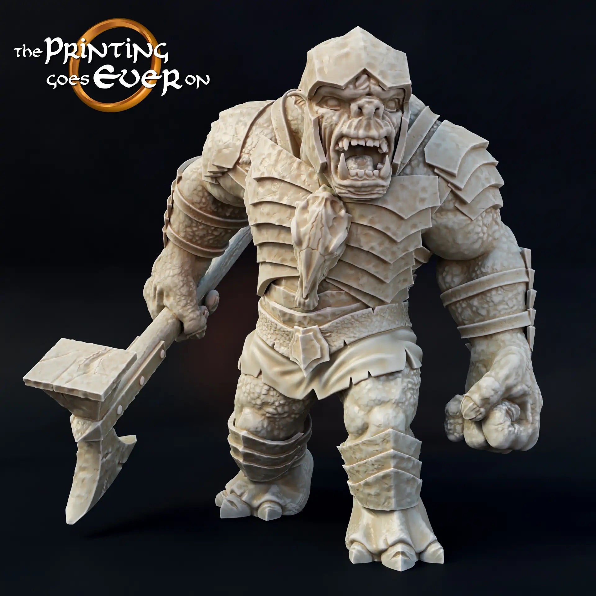 Photo du produit Tabletop 28mm The Printing Goes Ever On (TPGEO) 0 : Troll avec marteau : Bête de guerre du Mal - Grande créature/Monstre