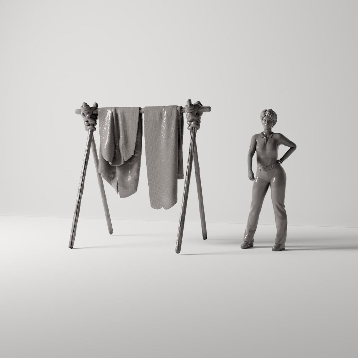 MyPortal 222 1 : Artisanat de diorama : séchoir à cuir avec peaux (Réf. 222D)
