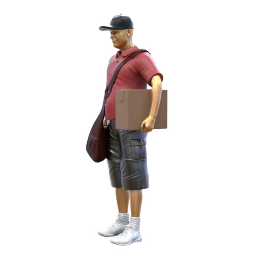Produktfoto  0: Zusteller: Paketbote mit Paket