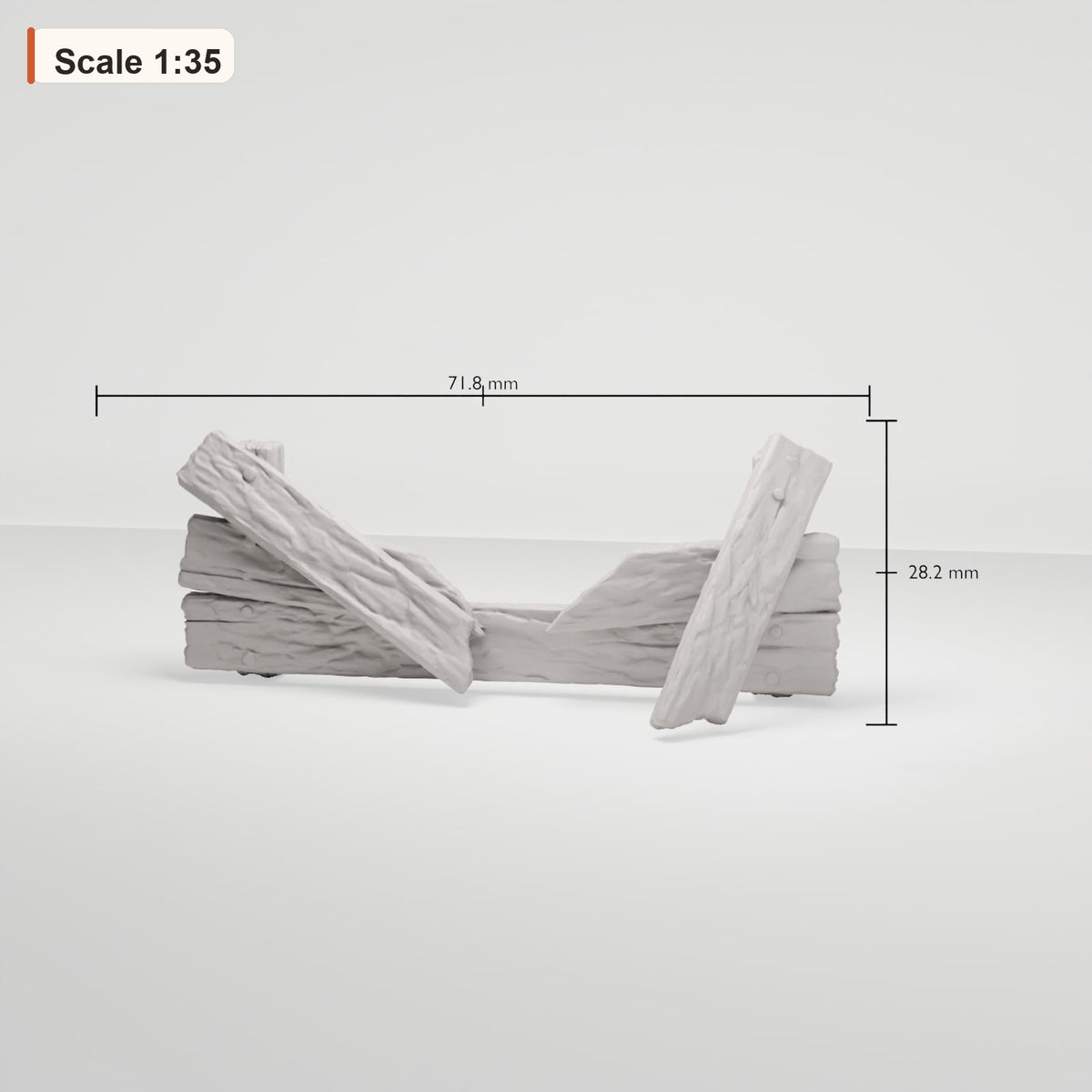 MyPortal 235 1 : Décor de diorama : Barrière en bois brisée (Réf. 235D)