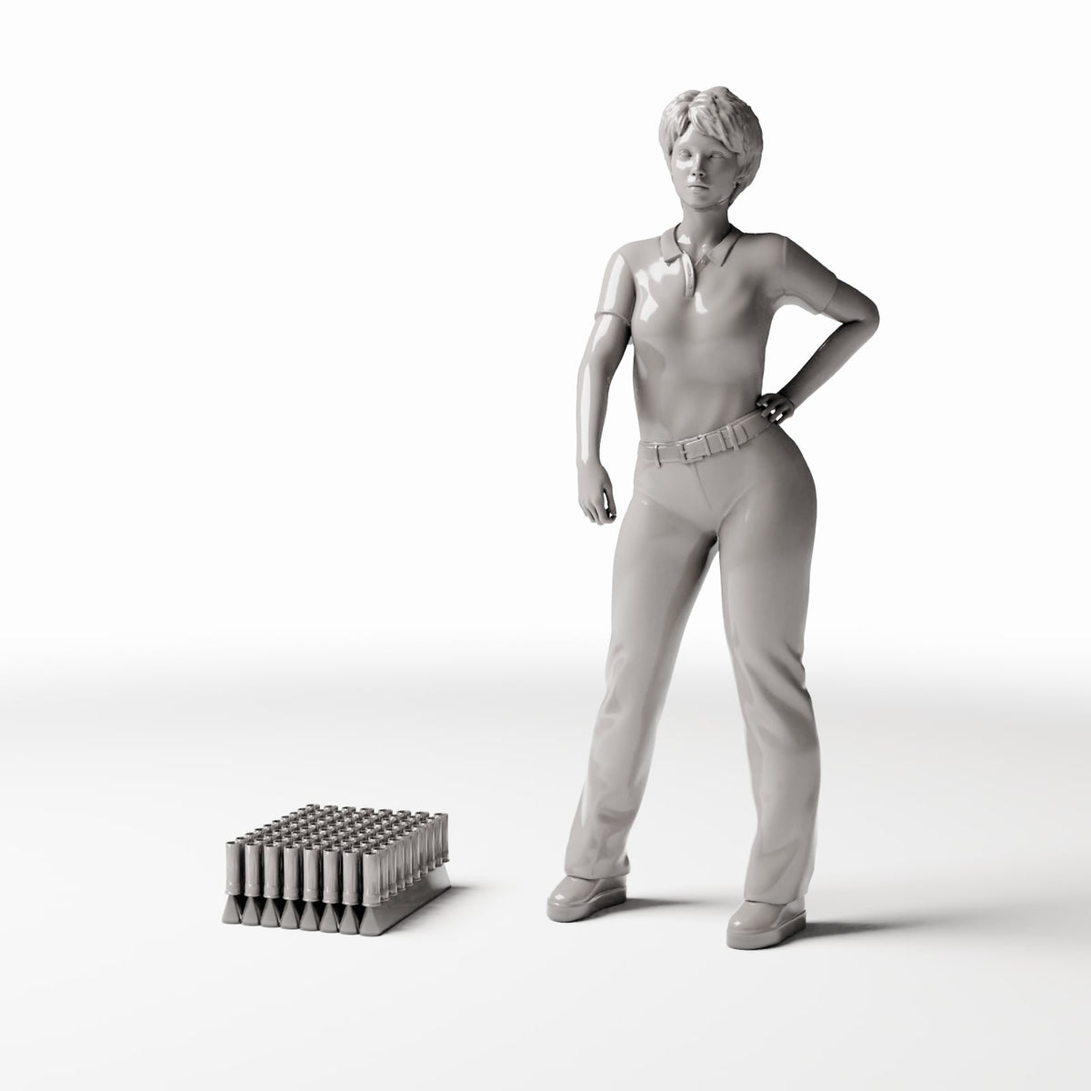 Photo produit de modélisme de diorama 1 : diorama militaire : cartouches à plomb de calibre 12 dans un bloc de munitions (réf. 238D)