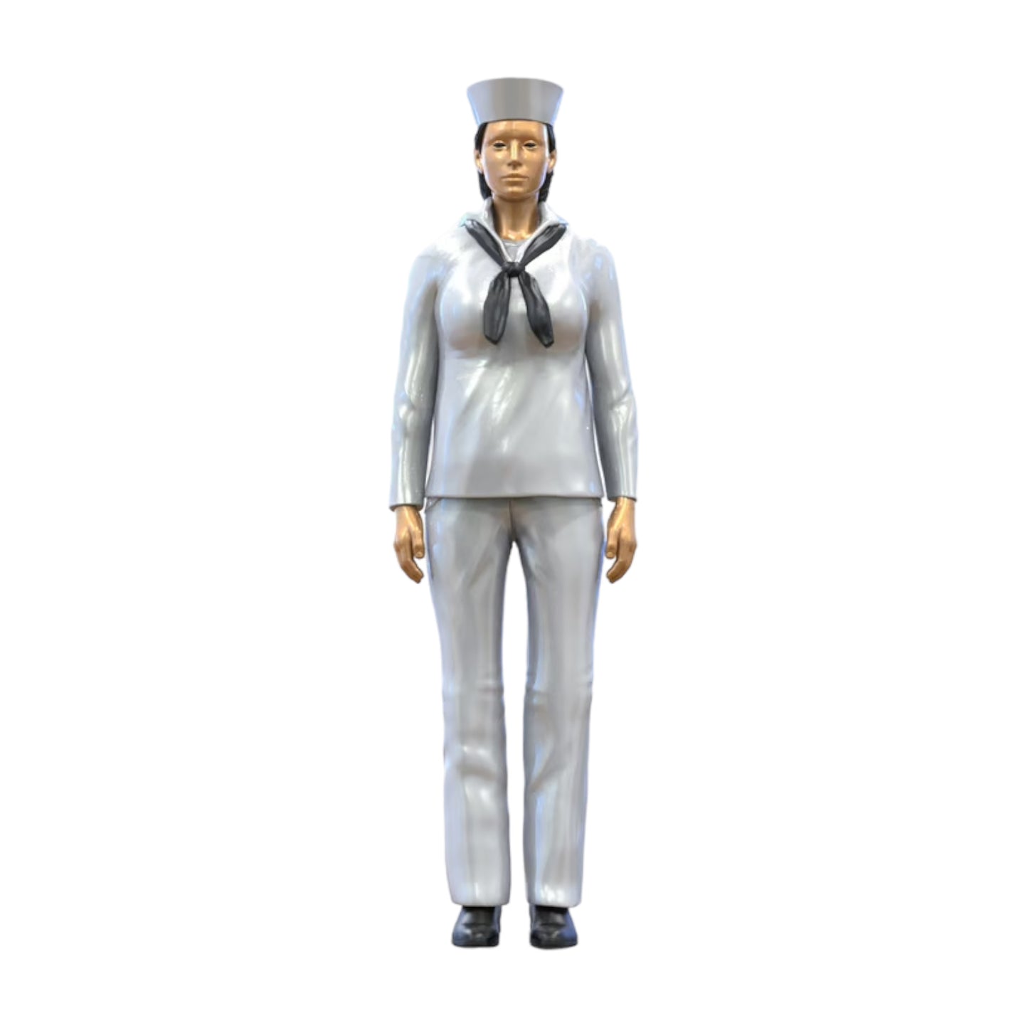 Photo produit 0 : Marin femme : Femme de mer en uniforme se tient en position