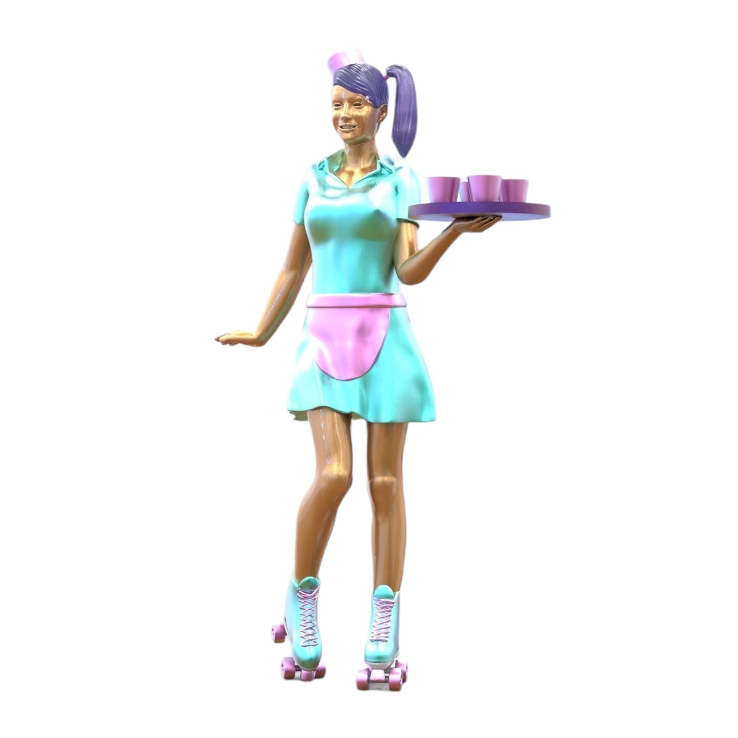 Photo du produit 0 : Serveuse sur roulettes 1 : Service avec tablette apporte des boissons