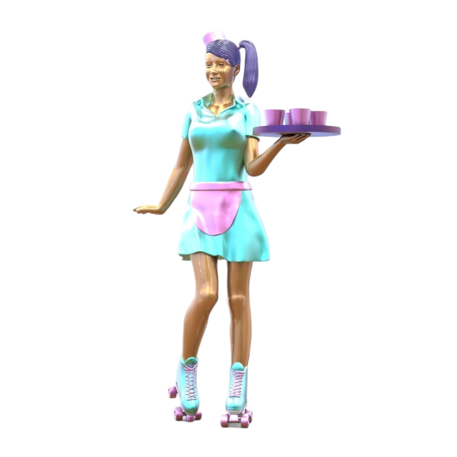 Photo du produit 0 : Serveuse sur roulettes 1 : Service avec tablette apporte des boissons