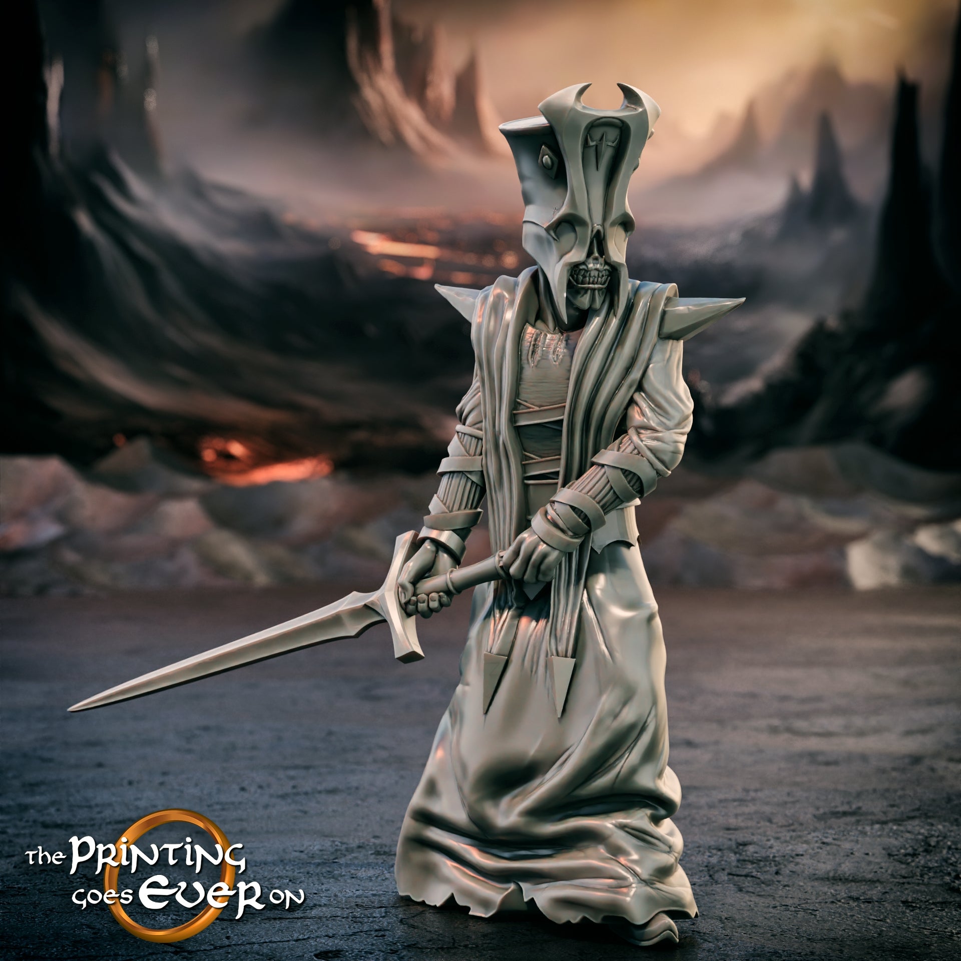 Photo du produit Tabletop 28mm The Printing Goes Ever On (TPGEO) 0 : Guerrier de l'ombre avec ambassadeur sombre - Précurseurs du mal et gouverneur du royaume obscur