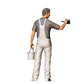 Figurine miniature : Peintre/Vernisseur avec pinceau et seau - Artisan (n° 278)