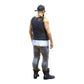 Figurine miniature : motard/membre de gang avec gilet et lunettes de soleil (n° 285)