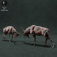 Photo de produit Figurine animale diorama, modélisme : 0 : Figurine de faune : cerfs rouges en combat – diorama de combat de cerfs (Réf 01_01_71)