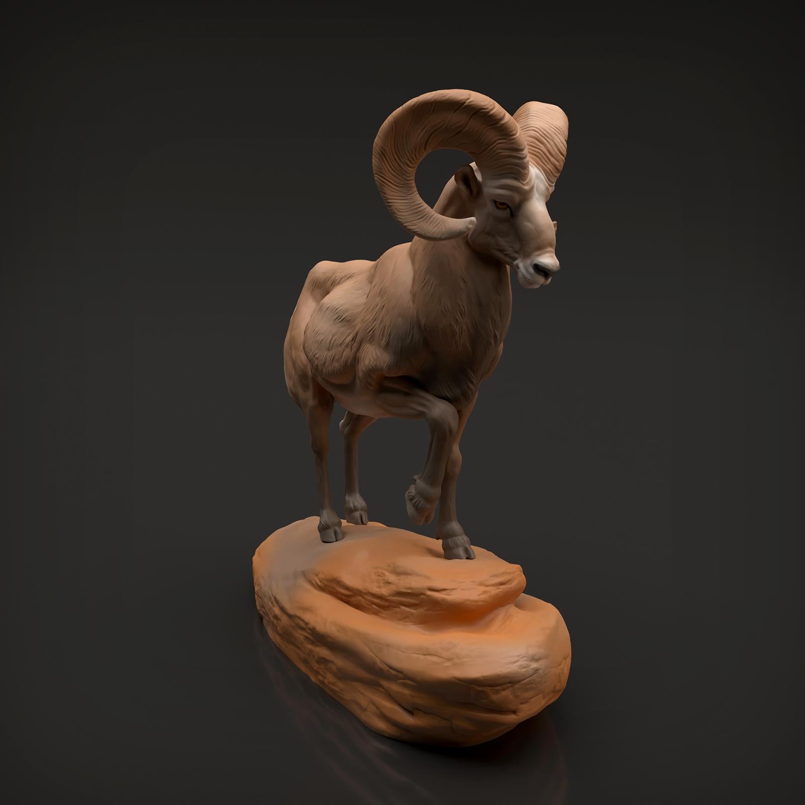 Photo de produit Figurine d'animal Diorama, Modélisme : 0 : Figurine d'animal sauvage : Mouflon (Réf 01_01_89)