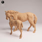 Photo de produit Figurine d'animal Diorama, Modélisme : 0 : Figurines d'animaux sauvages : Jument Mustang et son poulain – Chevaux (Ref 25_09_04)