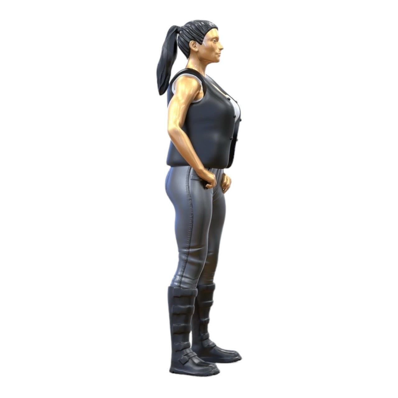 Figurine miniature : motarde/membre de gang avec gilet (n° 284)