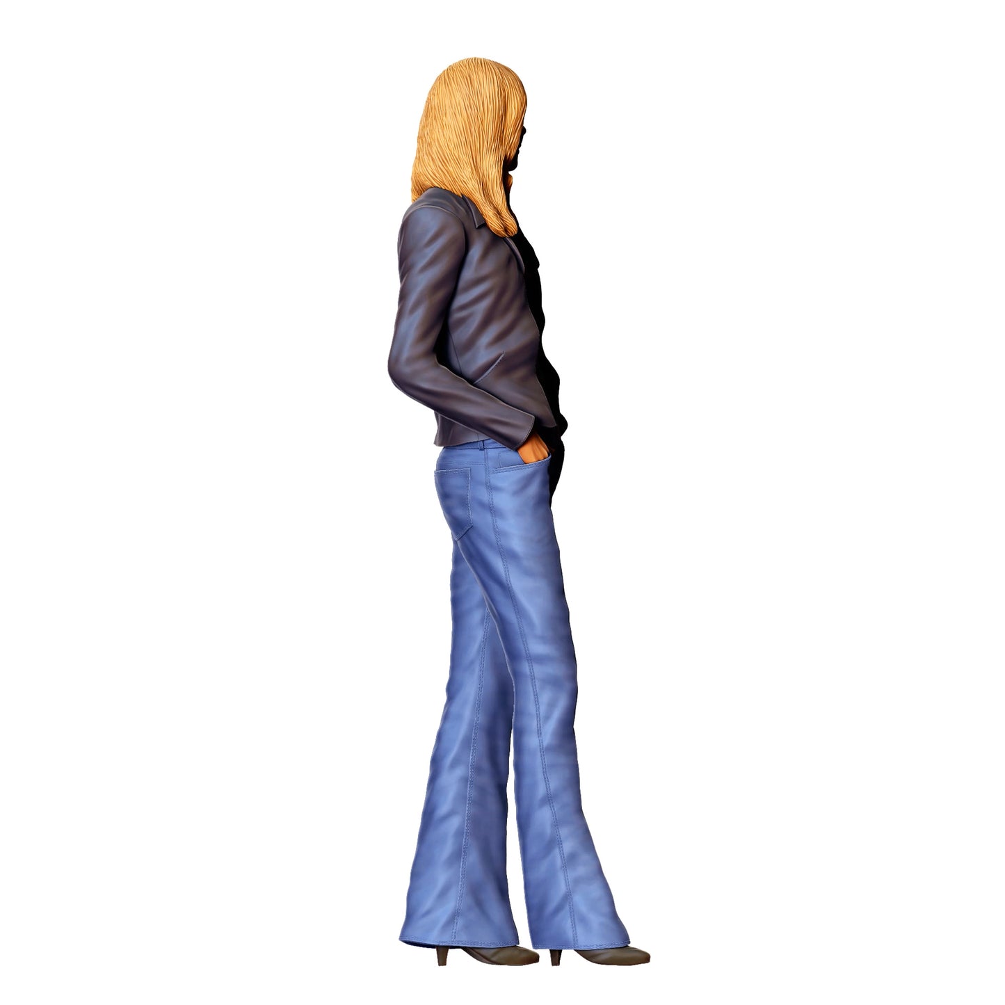 3DP Miniatures 2: Stehende Figur: Frau mit Jacke & Jeans, Hände in den Taschen (Ref. Nr. 474)