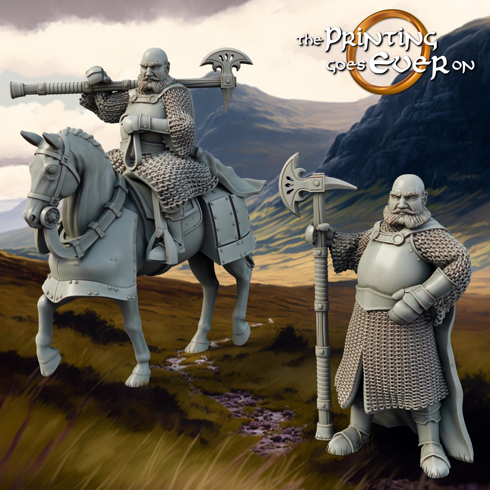 Photo de produit Tabletop 28mm The Printing Goes Ever On (TPGEO) 0: Chevalier Capitaine à cheval et à pied : Guerriers alliés - Défenseurs et Confédérés
