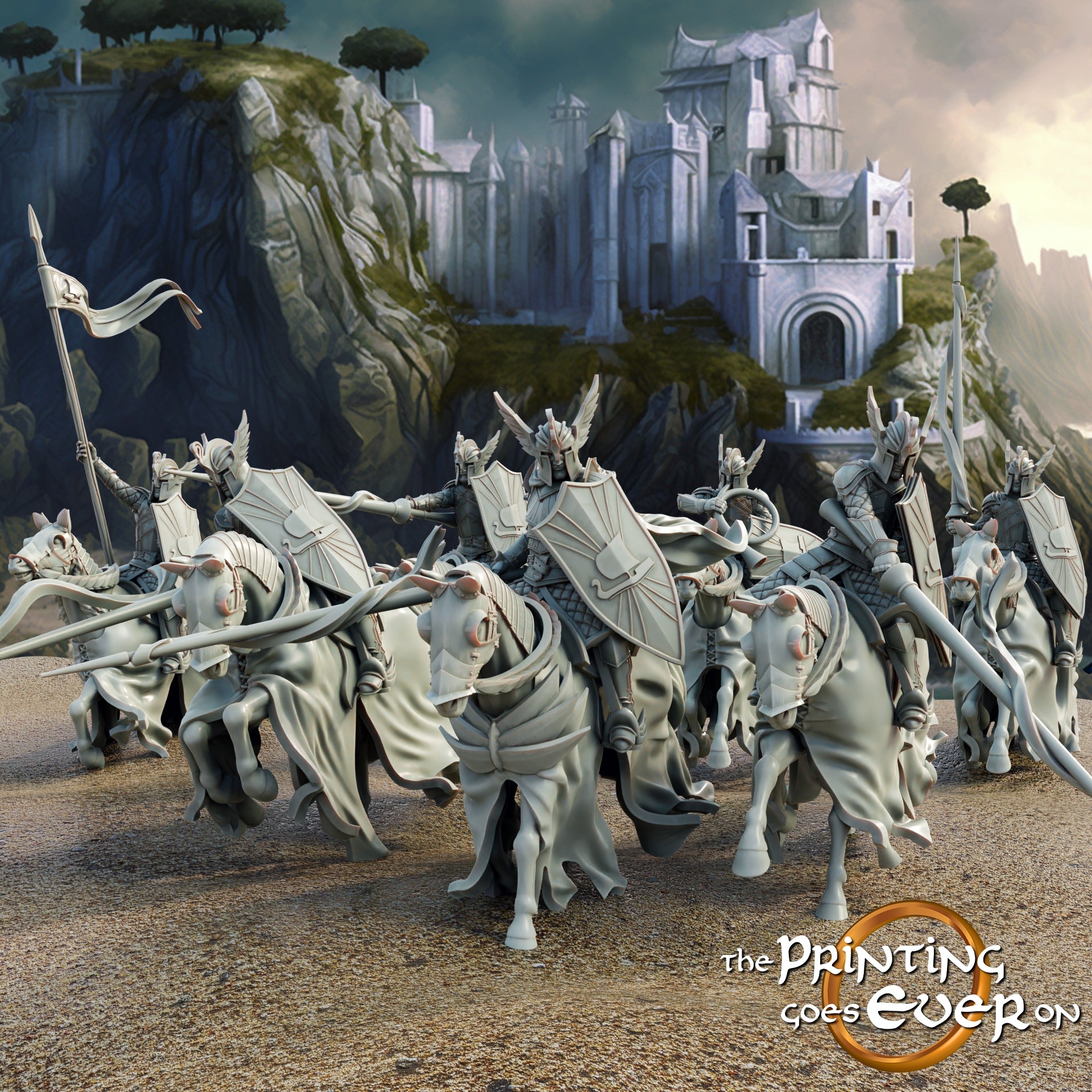 Photo du produit Tabletop 28mm The Printing Goes Ever On (TPGEO) 0 : Cavalier Bataillon : Combattants médiévaux - Gardiens de la ville blanche