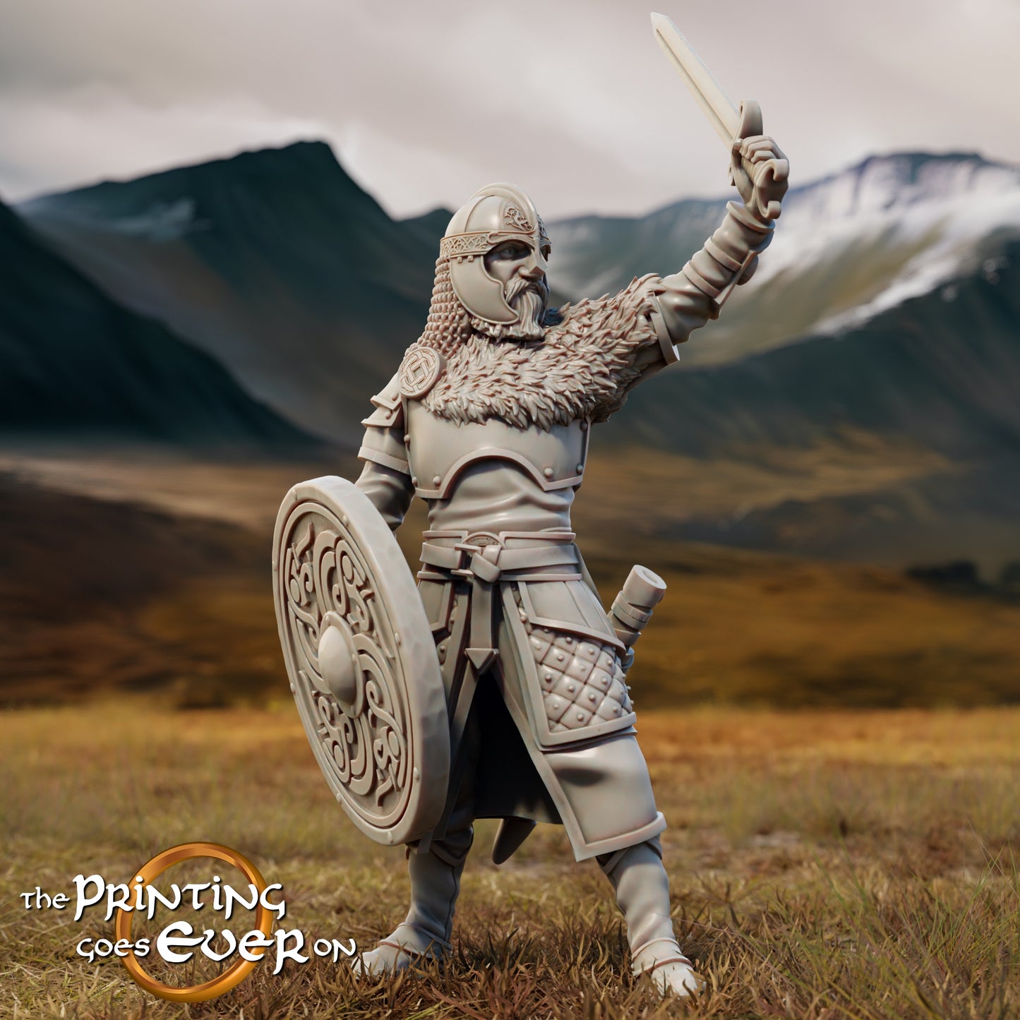 Produktfoto Tabletop 28mm The Printing Goes Ever On (TPGEO)  0: König Teobald Reiter und zu Fuß: Mächtiger König der Menschen