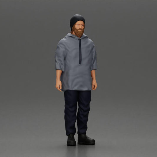 Diorama modélisme photo de produit 0 : Figurine debout : Homme avec chapeau et sweat à capuche (Ref Nr. A100)